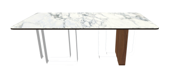 White marble table with black curse edge sketchup