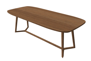 Wooden oval table sketchup