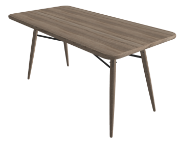 Wooden rectangle table with bracing sketchup