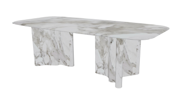 Tavolo in marmo bianco con piedistallo in marmo sketchup