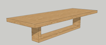 Sketchup mesa de centro rectangular de madera