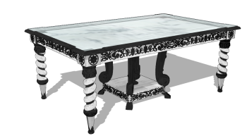 Sketchup tavolo in marmo di lusso