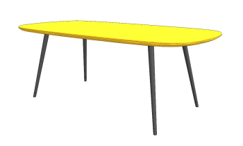 Sketchup mesa de cocina amarilla