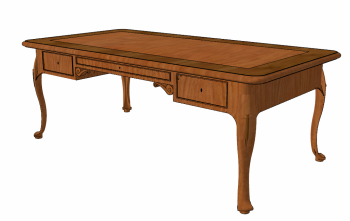 Wooden neoclassic  desk with drawer sketchup