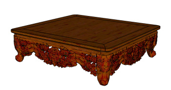 Wooden tea square table sketchup