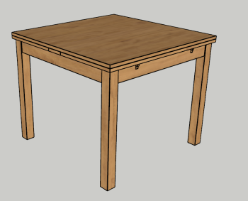 Wooden square table sketchup