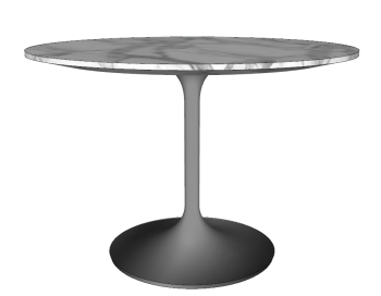 Circle marble table with steel pedestal sketchup