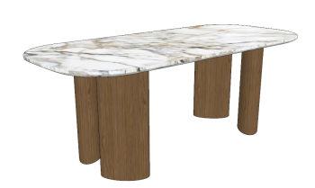 White marble table sketchup