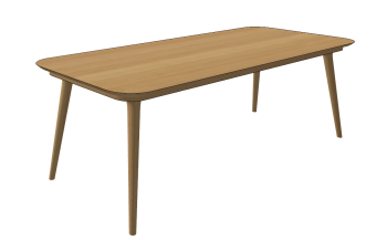 Brown wooden rectangle table sketchup