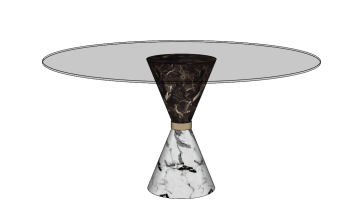 Circle table with marble pedestal sketchup