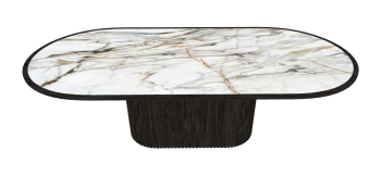 Oval rectangle marble table sketchup