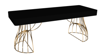 Dark wooden table with golden frame sketchup