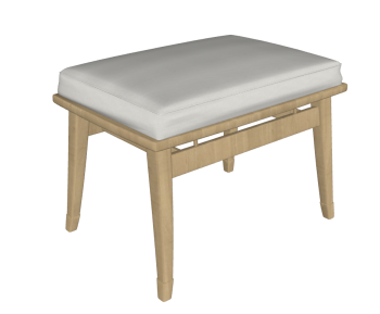 Wooden chair with gray cushion sketchup
