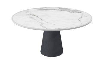 White marble circle table with gray pedestal sketchup