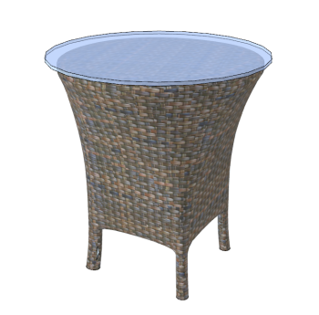 Circle table with rattan body sketchup