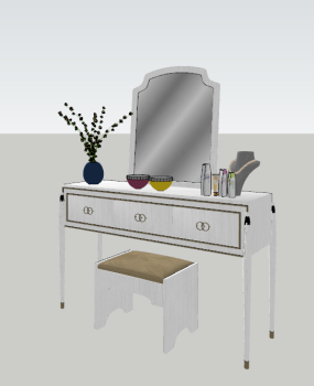 Neoclassic make-up table and domestic and necklace sketchup