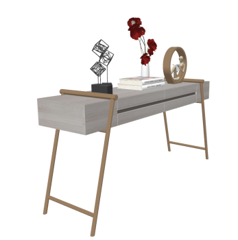 Gray Wooden make-up table with decoration sketchup