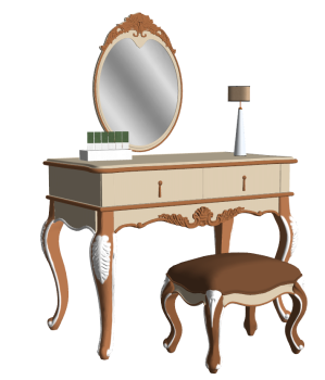 Classical wooden make-up table sketchup