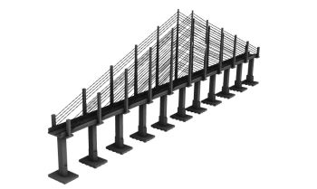 moderno design di grandi dimensioni ponte in scala modello 3d