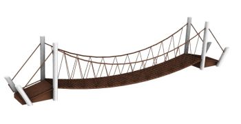 木製の小規模な橋の3Dモデル.3dm形式