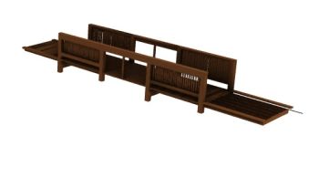 wooden designed large scaled bridge 3d model .3dm format