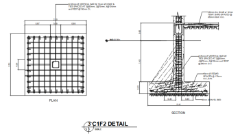 AutoCAD download C1F2 Detail Plan and Section DWG Drawing