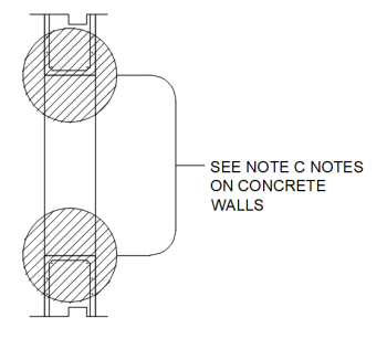 AutoCAD download C Notes on Concrete Walls DWG Drawing