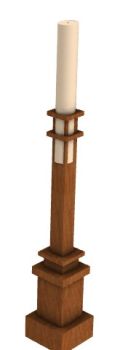wooden candle stand with modern design 3d model .3dm format