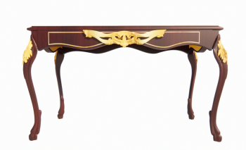 Wooden table with golden pattern revit family