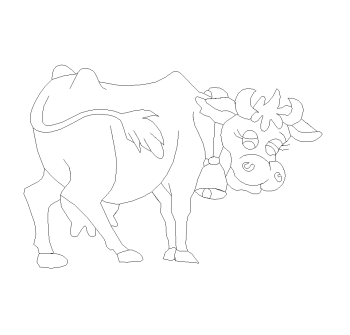 Cartoon cow dwg block 
