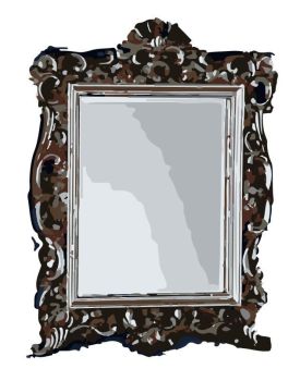 champange ornate mirror dwg drawing
