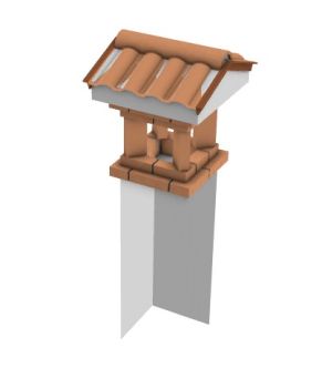 conical roof chimney designed 3d model .3dm format