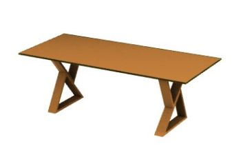 wooden center table 3d model .3dm format