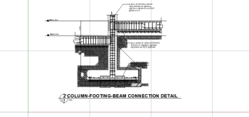 AutoCAD download Column Footing Beam Connection Detail DWG Drawing
