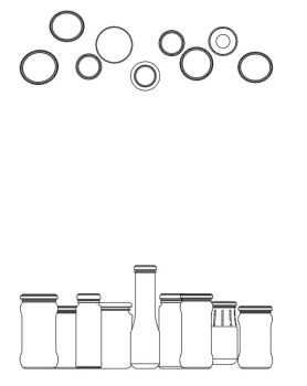 Different shape jars dwg drawing