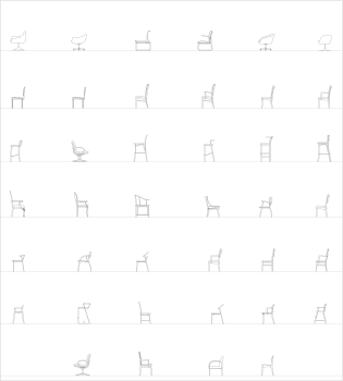 Боковые фасады обеденных стульев Коллекция CAD dwg