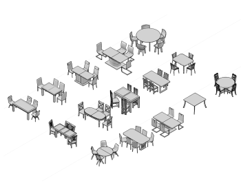 Dining tables and chairs CAD collection 1