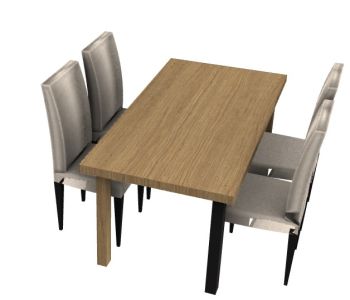 modern dinning table with sitting of four 3d model .3dm format