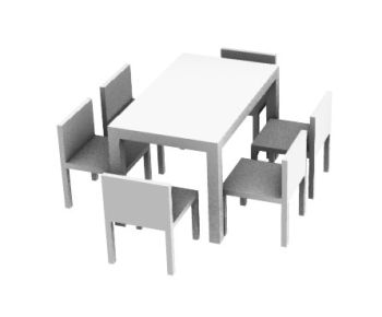 simple dinning table 3d model .3dm format