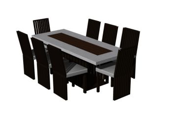 Large wooden dinning table for cafeteria 3d model .3dm format