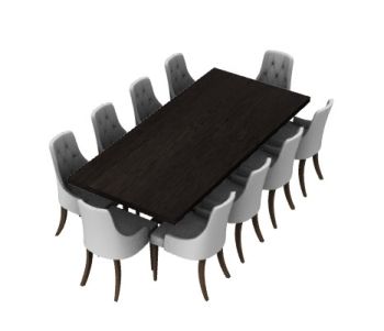 dinning table with sitting of ten 3d model .3dm format