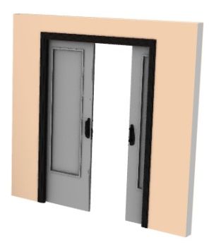 Double Door 3d model .3dm format