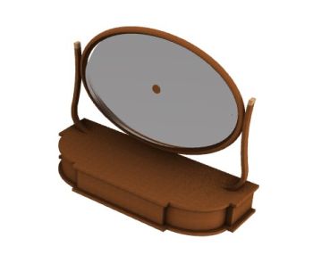 Dresser with a circular mirror 3d model .3dm format
