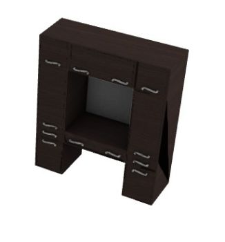 Modern wooden dresser 3d model .3dm format