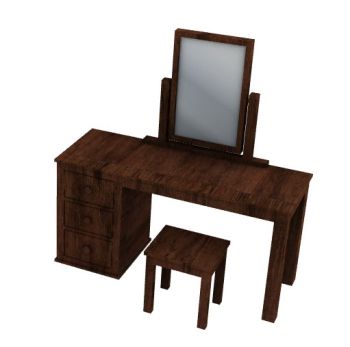 Cômoda moderna de madeira com espelho retangular formato 3d .3dm