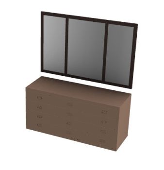Modern dresser with rectangular mirror 3d model .3dm format