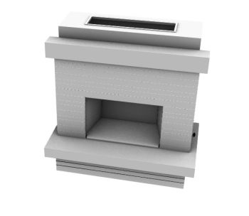 Simple designed fireplace 3d model .3dm format