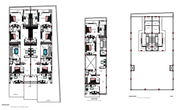 floor wise residential plan and furniture layout