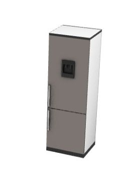 Single door fridge designed with a water dispenser 3d model .3dm format