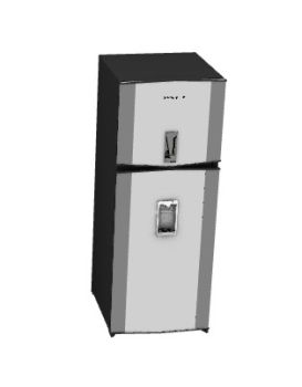 double door fridge designed with a water dispenser 3d model .3dm format